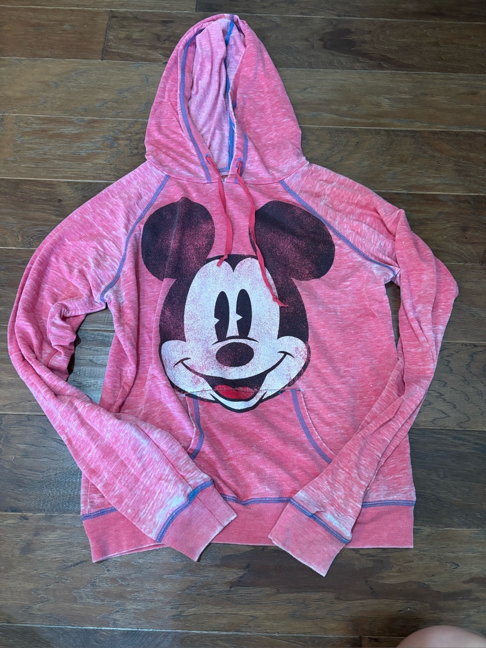 Disney Mickey Mouse Pink Hooded Medium women’s Sweatshirt